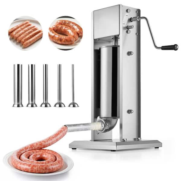 Manual Sausage Stuffer, 11 LBS. / 5 L Vertical Meat Stuffer, Dual-Speed Sausage Casing Meat Filling Machine