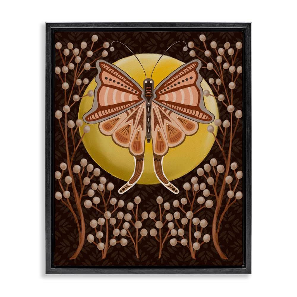 Moth with Willows by Regina Moore Black Floater Frame Animal Graphic Art Print 31 in. x 25 in. price history on PriceWatchPro