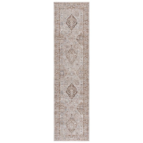 Finley 2 ft. x 8 ft. Brown/Gray Distressed Oriental Runner Rug