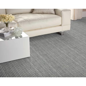 Reckless - Granite - Gray 13.2 ft. 40 oz. Wool Pattern Installed Carpet