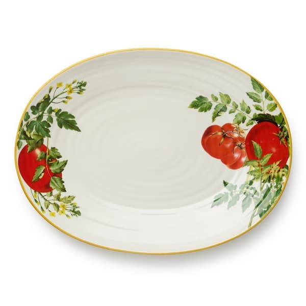 Pomodoro 16 in. x 12 in. Assorted Colors Stoneware Oval Platter