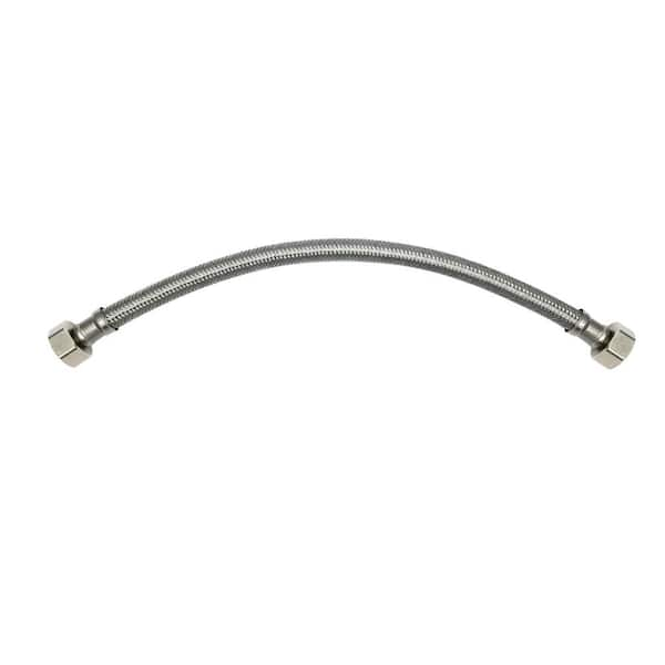 THEWORKS 1/2 in. FIP x 1/2 in. FIP x 20 in. Stainless Steel Supply Line ...