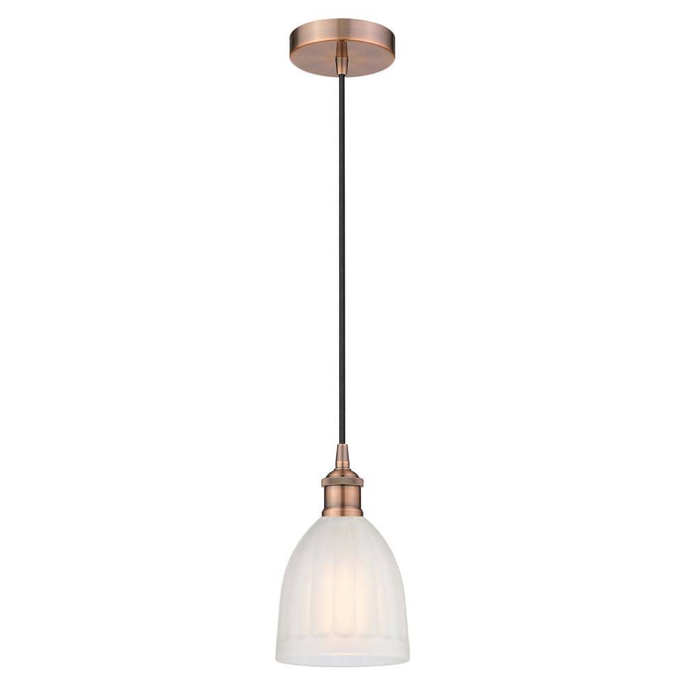 Brookfield 60-Watt 1-Light Antique Copper Standard Mini Pendant Light with Painted Glass Shade, No Bulbs Included price history on PriceWatchPro