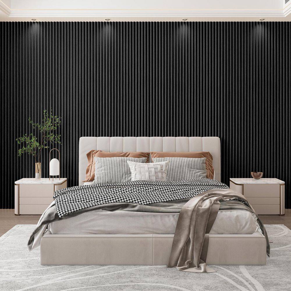 Rounded Fluted Matte Black Decorative Slat Wall Paneling - rated 4.375 stars from 8 reviews