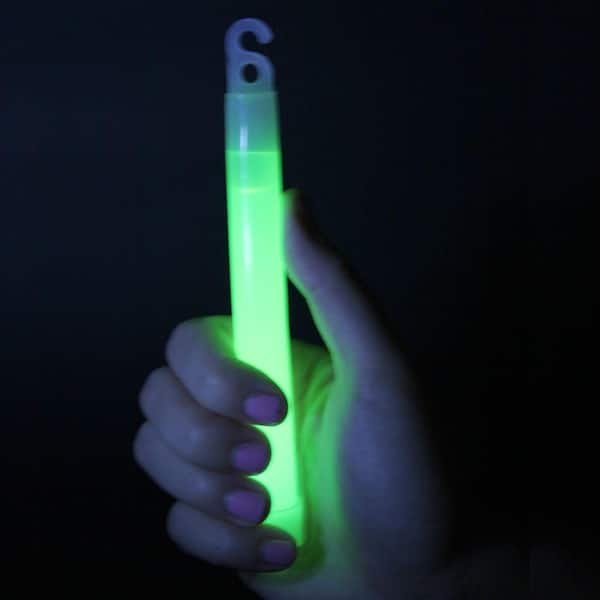 4 Green Mid-Size Glow Sticks with Lanyard