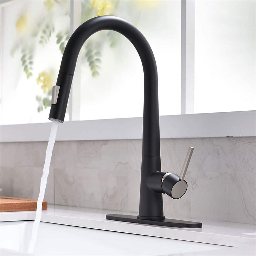 Reviews For FLG Single Handle Kitchen Faucet With Pull Down Sprayer 1 Hole Kitchen Sink Faucet