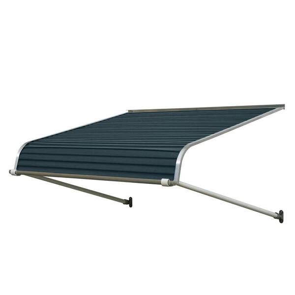 NuImage Awnings 8 ft. 1100 Series Door Canopy Aluminum Fixed Awning (16 in. H x 42 in. D) in Bedford Blue