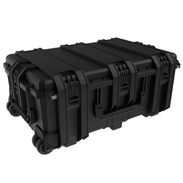 31.9 in. L x 21.1 in. W x 13.2 in. H Black Large Rolling Watertight Tool Case with Foam