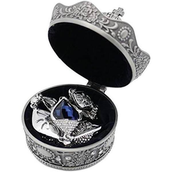 アクセサリー vintage Afoxsos 2.36 x 2.36 x 2.24 in. Small Silver Vintage Metal Alloy