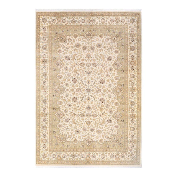 Mogul Traditional Ivory 8 ft. 2 in. x 12 ft. Oriental Area Rug