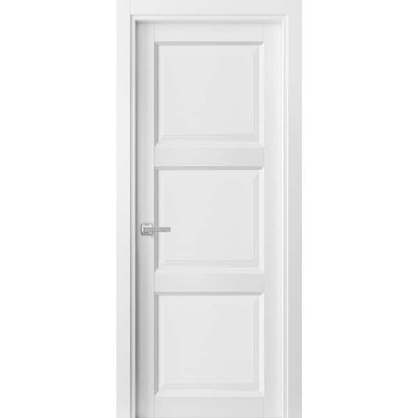 Sartodoors 2661 18 in. x 80 in. Right-Hand/Inswing Solid White Single Prehung Interior Door with Hardware