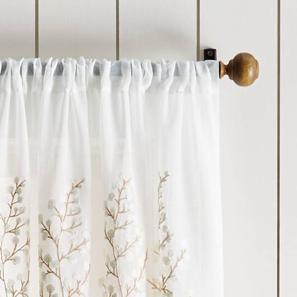 Victorian Custom-made Embroidered Ivory White Sheer Curtain Volie Window One Pcs Victorian Custom-made Embroidered Ivory White Sheer Curtain Volie Window One Pcs