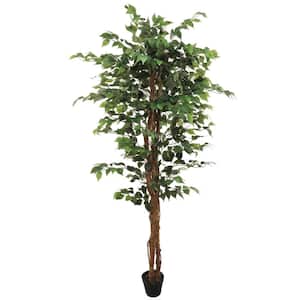 6" Artificial Ficus Tree with 1008 Leaves - Lifelike Indoor Decor, Low Maintenance, Realistic Greenery for Home & Office