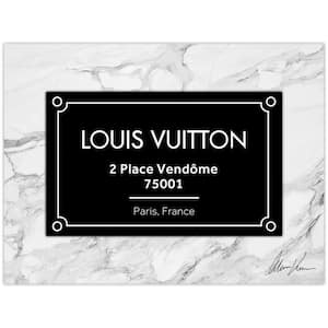 "Prestige L and V" Frameless Free Floating Reverse Printed Tempered Glass Wall Art, 24 in. x 18 in.