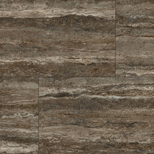 American Travertine Titanium Gray 24 in. x 48 in. Matte Porcelain Large Format Floor and Wall Tile (16 sq.ft./Case)