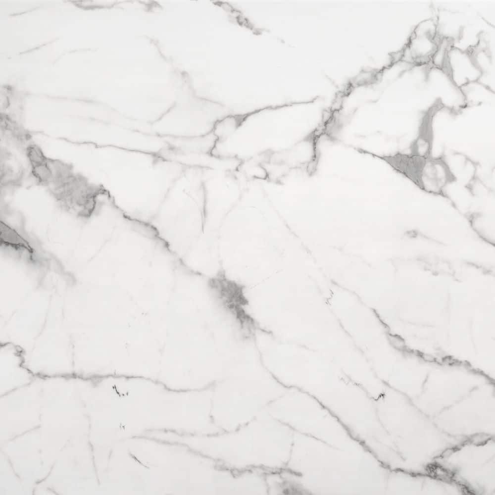 Atlas 70.9'' White Marble Rectangular Dining Table with Silver Base
