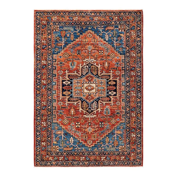 Solo Rugs Serapi One-of-a-Kind Traditional Orange 4 ft. x 6 ft. Hand Knotted Tribal Area Rug