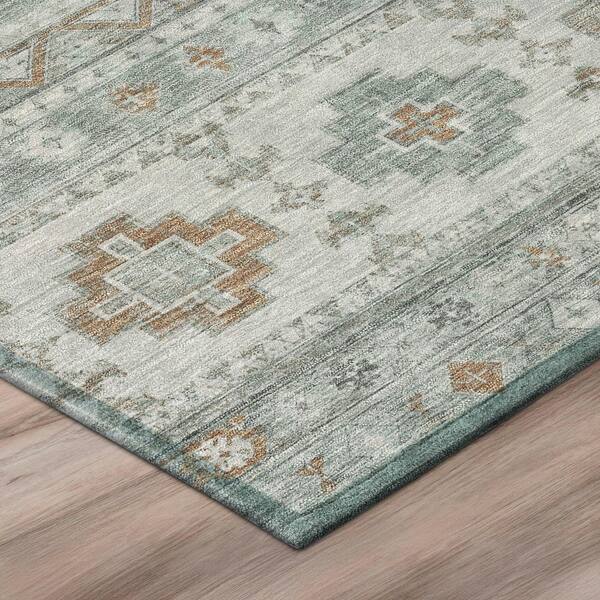 Chantille Machine Washable Indoor/Outdoor Abstract ACN3125 Spa 9 ft. x 12 ft. Area Rug