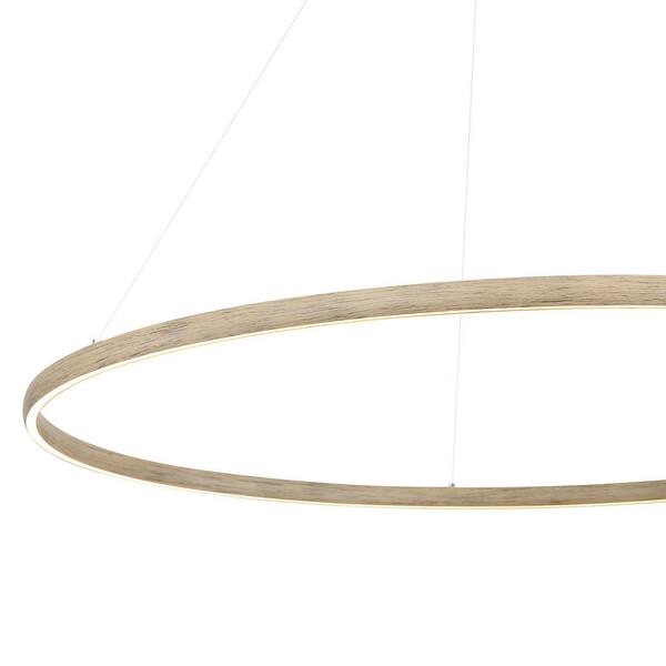 Golden Lighting - Veritas 1-Light Dimmable Integrated LED Walnut Chandelier for Bedroom, Dining, Foyer, Hall, Kitchen, Living