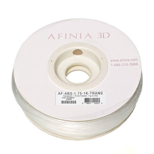 AFINIA Value-Line 1.75 mm Transparent ABS Plastic 3D Printer Filament (1kg)