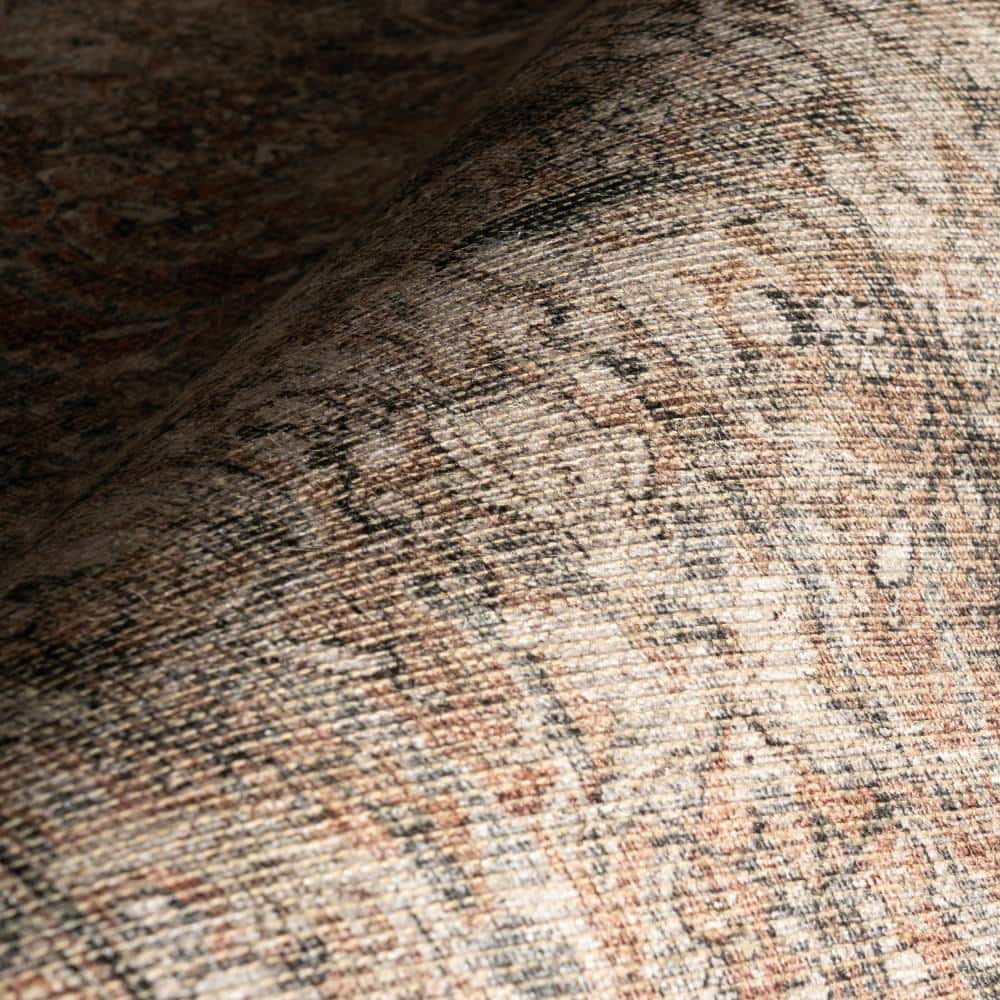 Hillstone Brown Rectangular Synthetic Vintage Medallion Area Rug