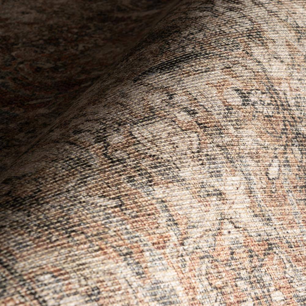 Hillstone Brown Rectangular Synthetic Vintage Medallion Area Rug