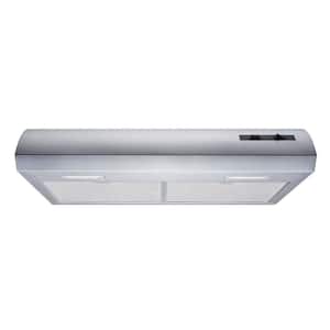 30 in. 300 CFM Convertible Under Cabinet Range Hood in Stainless Steel with Mesh Filters and LED Lights