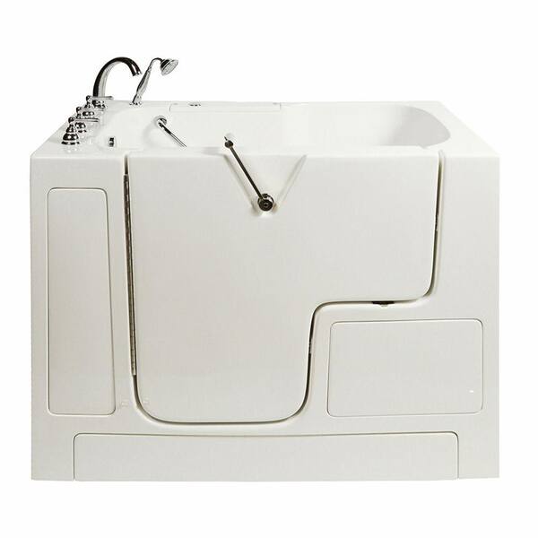 Ella Wheelchair Access 4.33 ft. x 32 in. Whirlpool and Air Bath Tub in White with Left Drain/Door