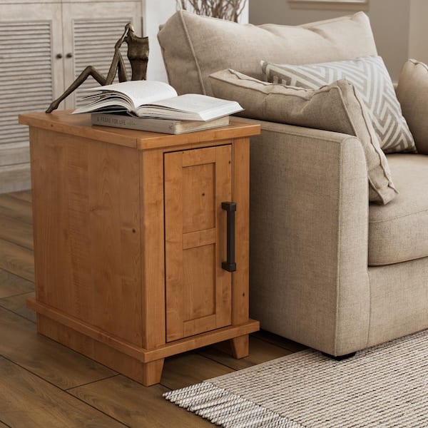 Bridgevine Home Bridgevine Home 14 in. No Assembly Required Light Hazelwood Solid Wood Side Table
