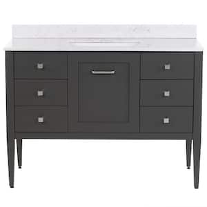 Hensley 49 in. W x 22 in. D x 39 in. H Single Sink  Bath Vanity in Shale Gray with Pulsar Cultured Marble Top