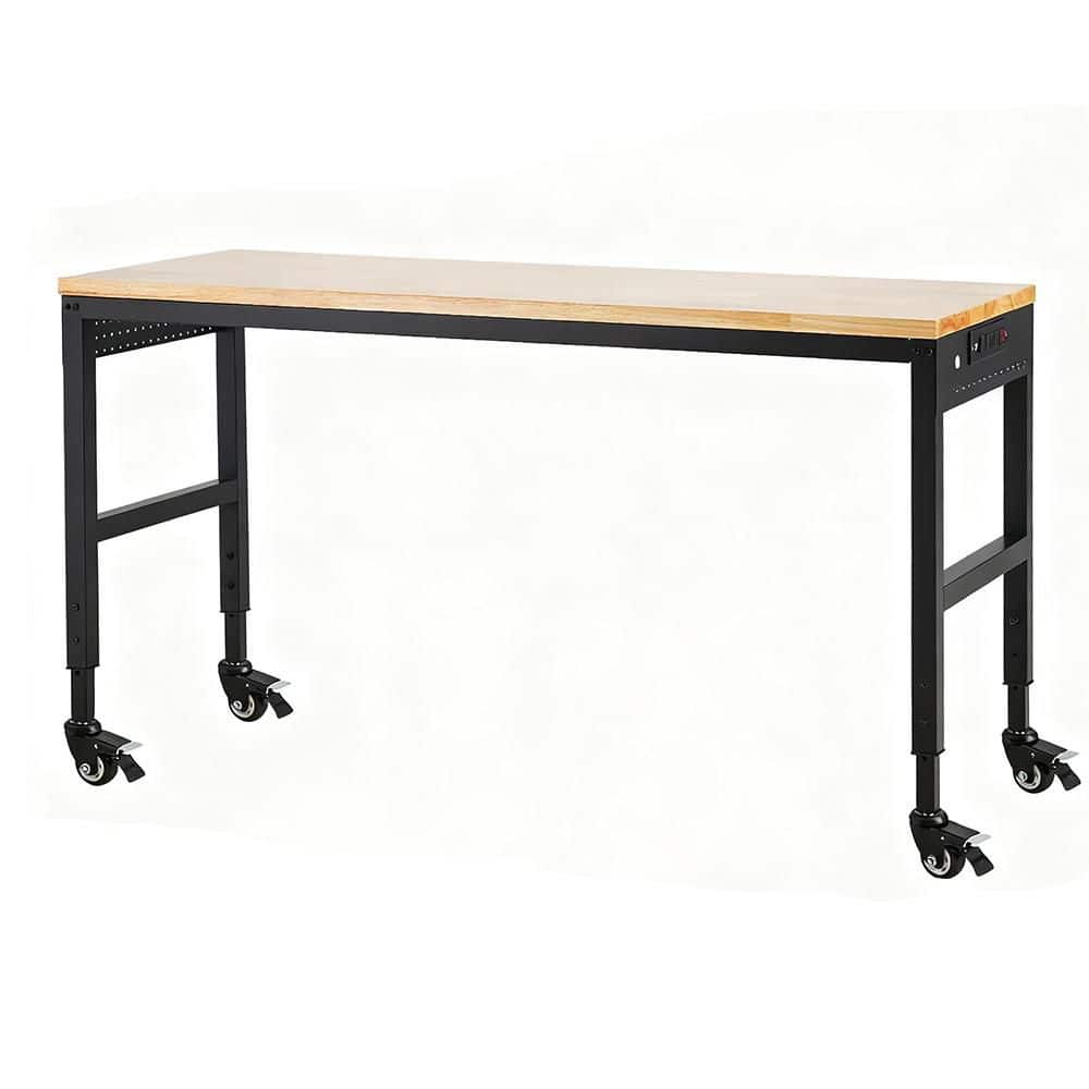 72 in. x 25 in. Adjustable Workbench 2000 lbs. Load Capacity, Height 29.5 in. -38.4 in. Solid Wood Top Carbon Steel Legs price history on PriceWatchPro
