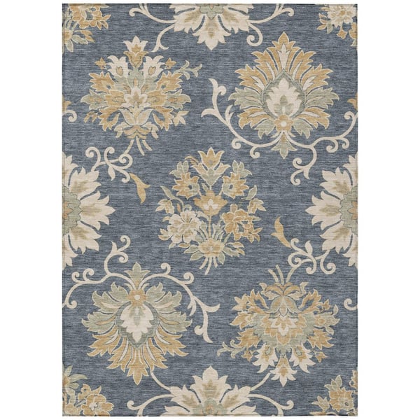 Chantille Machine Washable Indoor/Outdoor Abstract ACN3133 Pewter 5 ft. x 7 ft. 6 in. Area Rug
