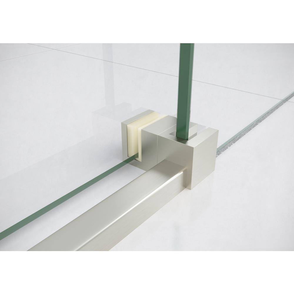 Astro 64" x 78" Frameless Glass Sliding Shower Door with Brushed Nickel Hardware