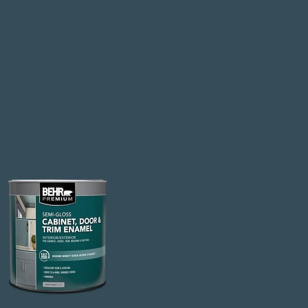 BEHR PREMIUM 1 qt. #HDC-CL-28 Nocturne Blue Semi-Gloss Enamel Interior/Exterior Cabinet, Door & Trim Paint
