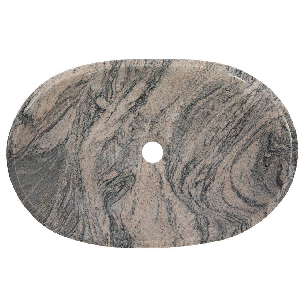Juparana Granite 20'' Oval Vessel Bathroom Sink