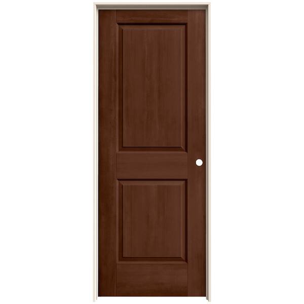 JELD-WEN 24 in. x 80 in. Cambridge Milk Chocolate Stain Left-Hand Solid Core Molded Composite MDF Single Prehung Interior Door