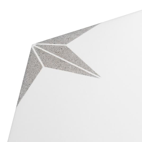 Merola Tile Stella Hex Silver 8-5/8 in. x 9-7/8 in
