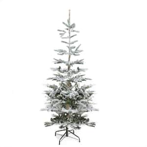 9 ft. Unlit Flocked Noble Fir Artificial Christmas Tree