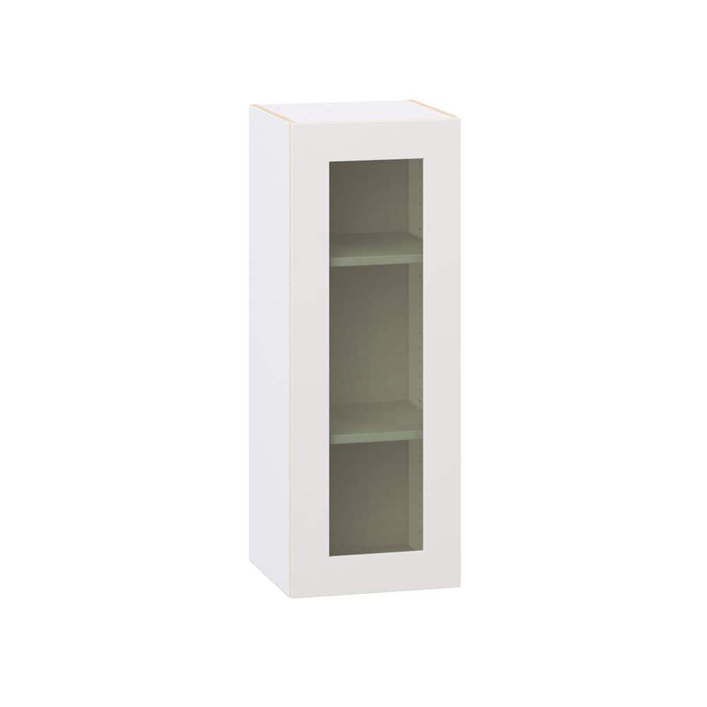 Roseland 15 in. W x 14 in. D x 40 in. H Assembled Shaker Glass Door Specialty Wall Kitchen Cabinet in Warm White price history on PriceWatchPro