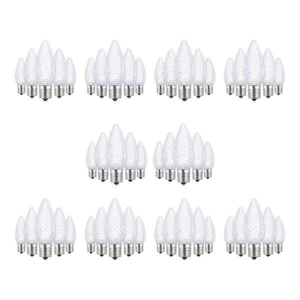 Cool White Commercial Grade Shatter-Resistant Faceted C9 LED Replacement Bulbs (50-Pack)