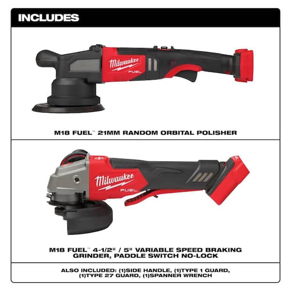 M18 FUEL18V Lith-Ion Brushless Cordless 21MM DA Polisher w/ Variable Speed & Paddle Switch