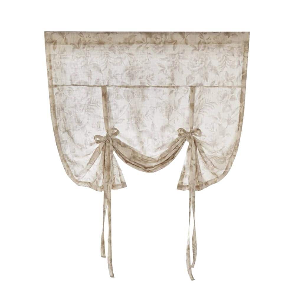 Neutral Polyester Farmhouse 42 in. W x 63 in. L Tie Up Room Darkening Curtain (3-Piece) price history on PriceWatchPro