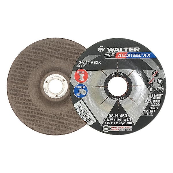 Allsteel XX 4.5 in. x 7/8 in. Arbor x 1/4 in. T27 A-24-ASXX Grinding Wheel (25-Pack)