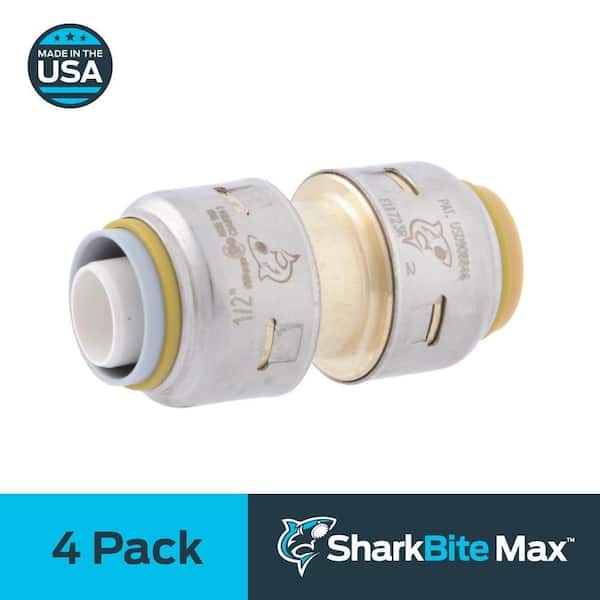 Max 1/2 in. Push-to-Connect Brass Polybutylene Conversion Coupling Fitting Pro Pack (4-Pack)