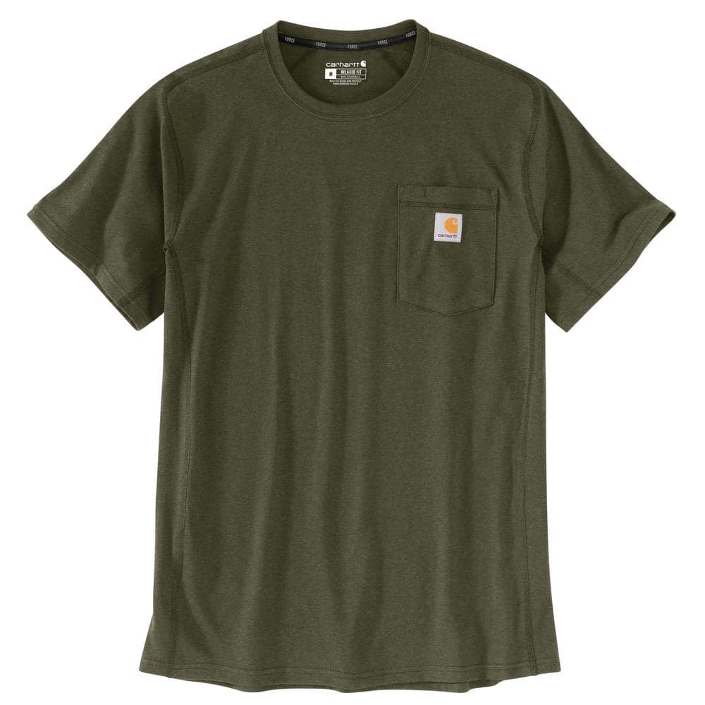 Carhartt Men's X-Large Basil Heather Cotton/Polyester Force Relaxed Fit ...