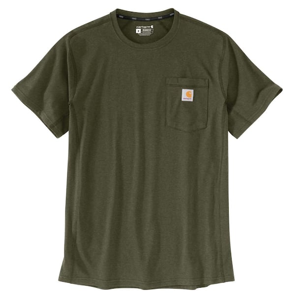 Carhartt Men's 3 XL Basil Heather Cotton/Polyester Force Relaxed Fit ...
