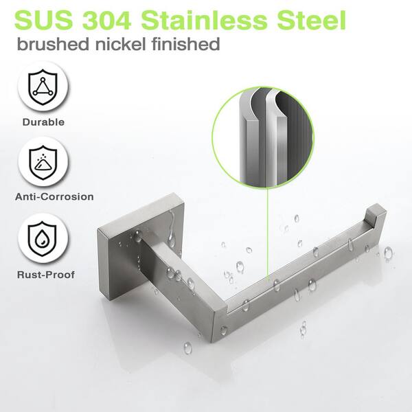 Bathroom Wall-Mount Single Post Toilet Paper Holder Stainless Steel Tissue Roll Holder in Brushed Nickel