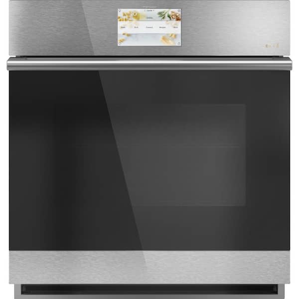 Cafe 27 in. Smart Single Electric Wall Oven with Convection Self-Cleaning in Platinum Glass