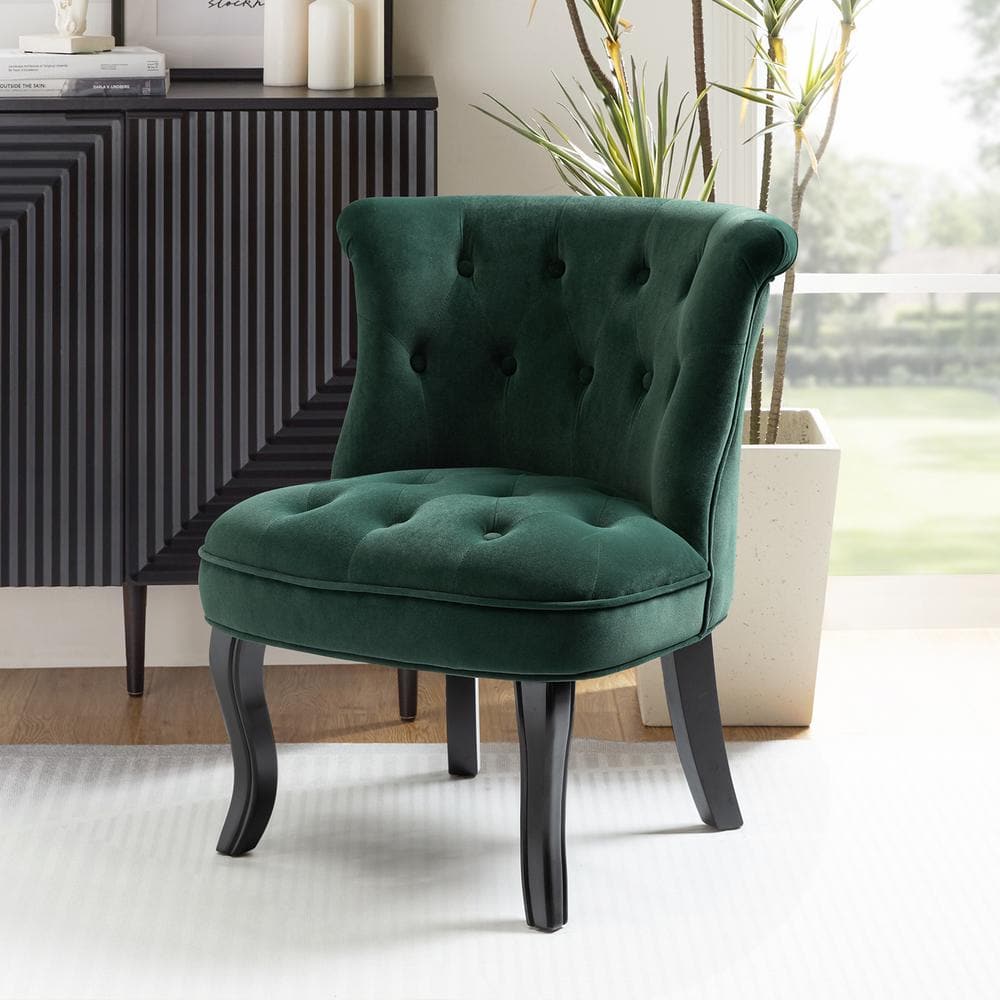 Jane Slipper Accent Chair Pine Green