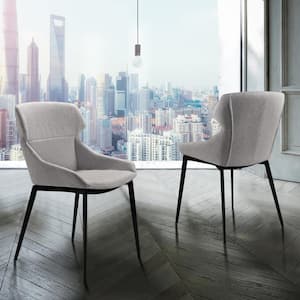Kenna Gray Fabric Dining Chair - Set of 2